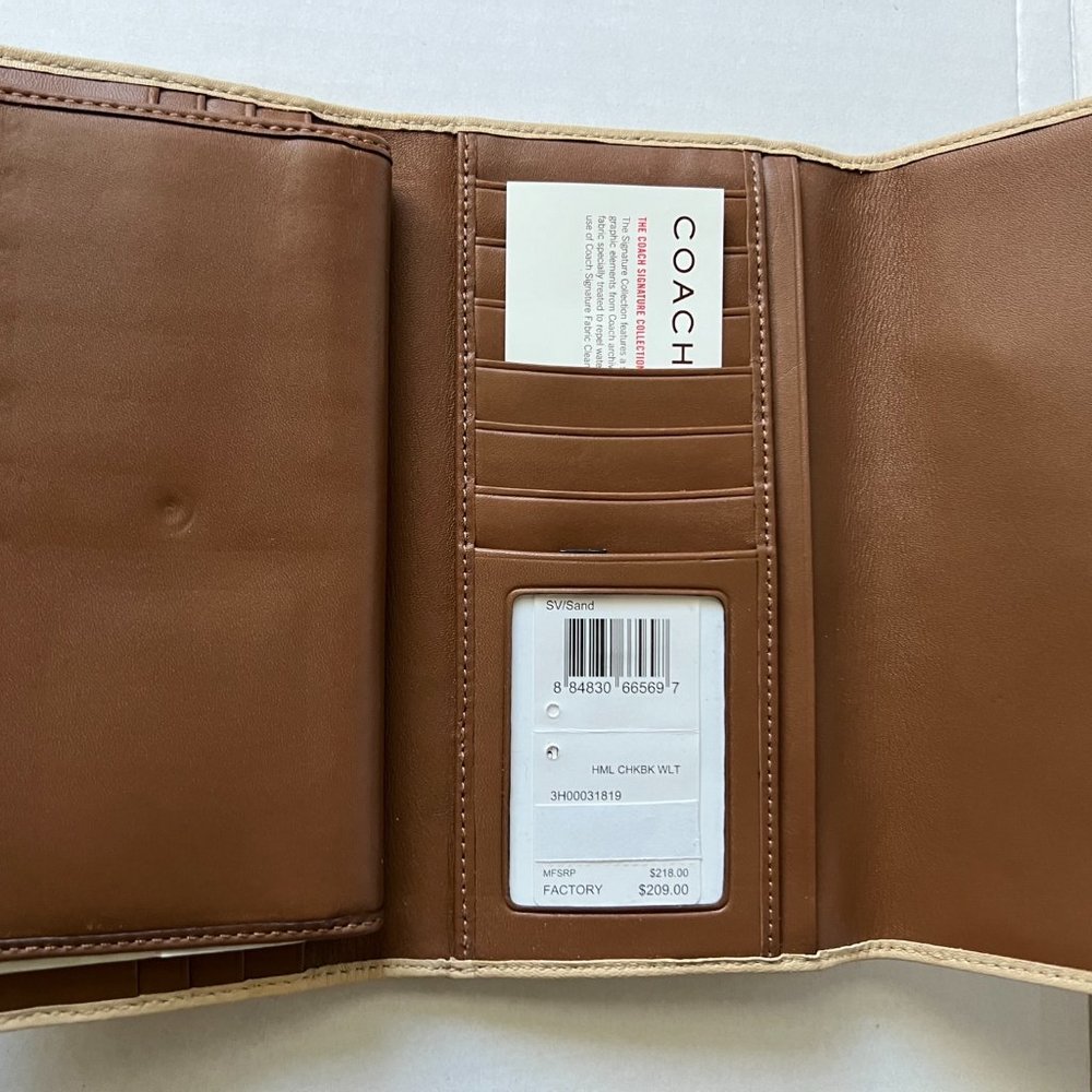 COACH Hamilton Tri-Fold Leather Wallet - New w/ Defects - Picture 3 of 9